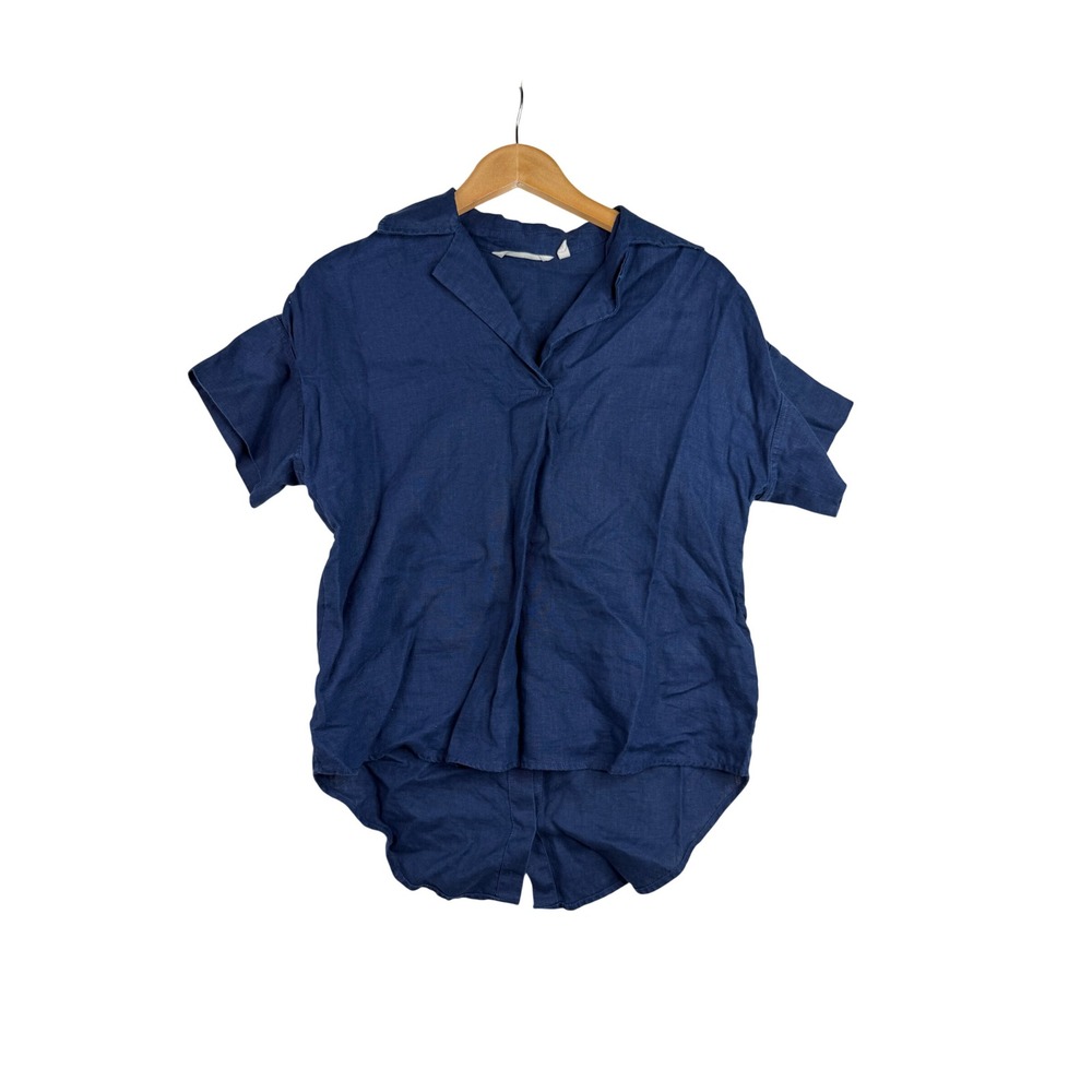Soft Surroundings Hi-Pointe‎ Linen Tunic size XS Blue